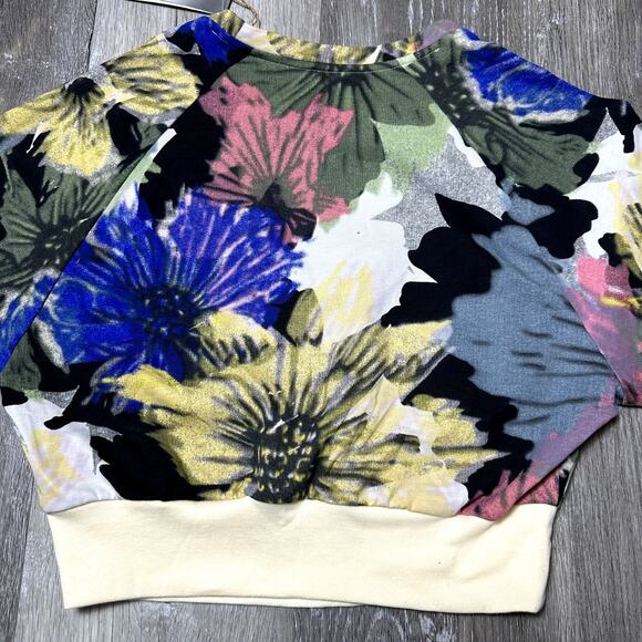 Adidas Multicolor Floral Print Crop Tee NEW - Picture 7 of 7